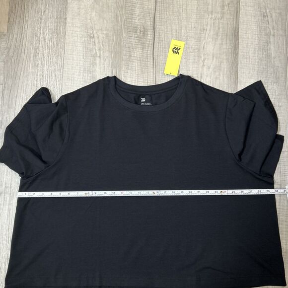 NWT All in Motion Women’s Plus Size Supima Cotton Short Sleeve Top Black 3X - Picture 11 of 16